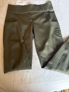 PS of Sweden  Olive Green Performance Leggings with Logo Detail